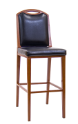 Indoor Wood Grain Metal Bar Stool with Black Vinyl Seat and Back