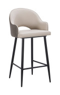 Indoor Steel Barstool with Cream Vinyl Seat and Back