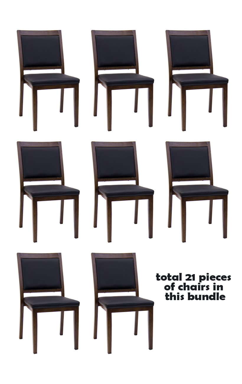 #S43 Bundle Sale, 21 pcs Wood Grain Metal Chair in Walnut Finish, Black ...