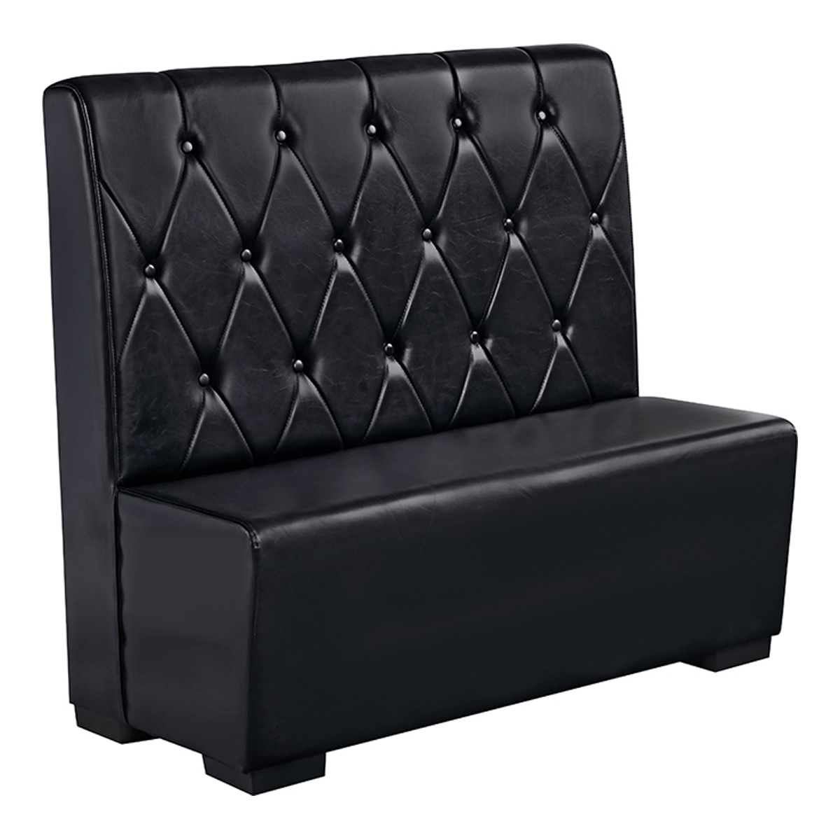 44H, Button Tufted Back Upholstered Single Booth in Black : Restaurant ...