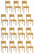 #S50 Bundle Sale, 15 pcs Indoor Metal Chair in Natural Finish with Natural Vinyl Seat & Back